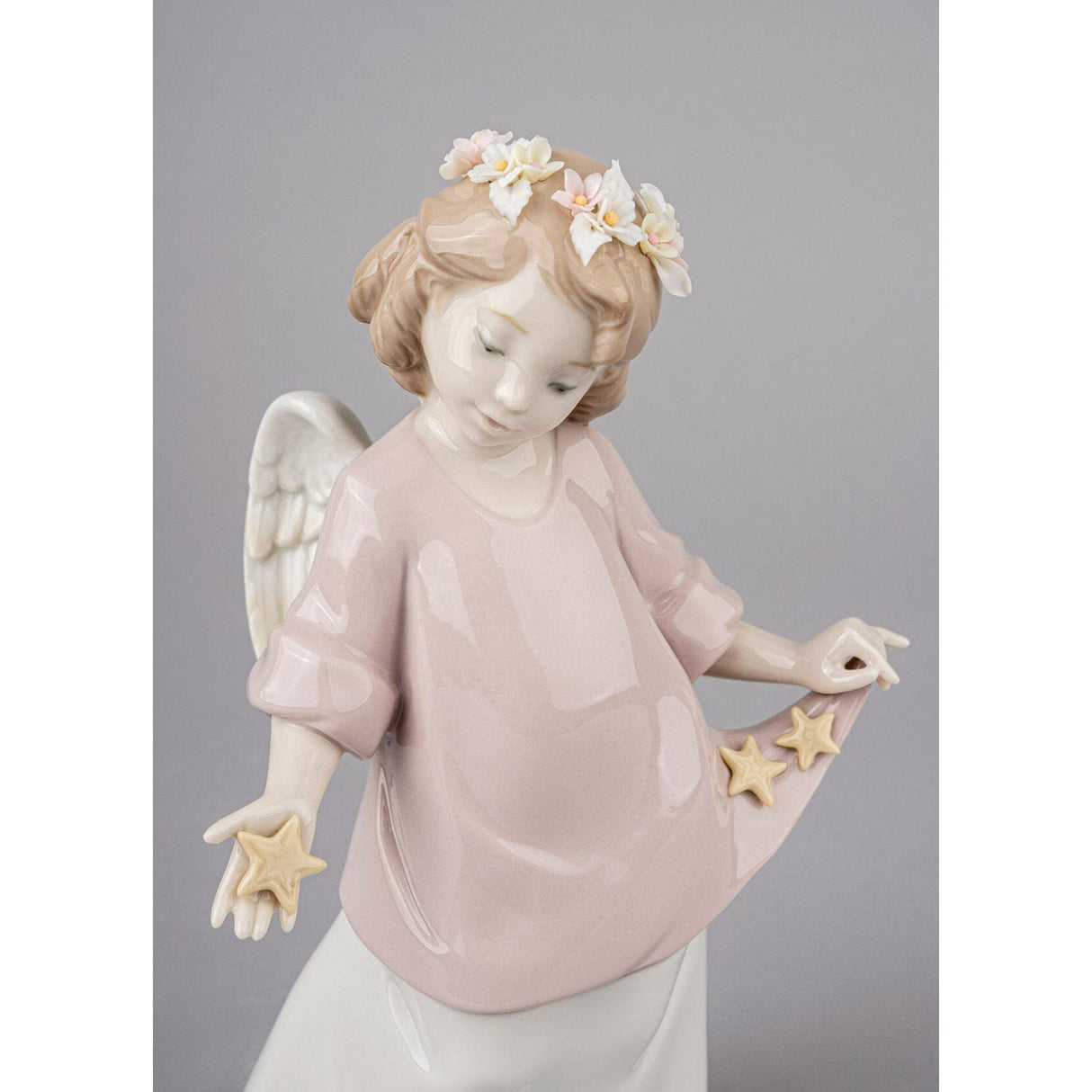Lladró Figurina Angelo Le Mie Stelle Celestiali 19x12cm Porcellana
