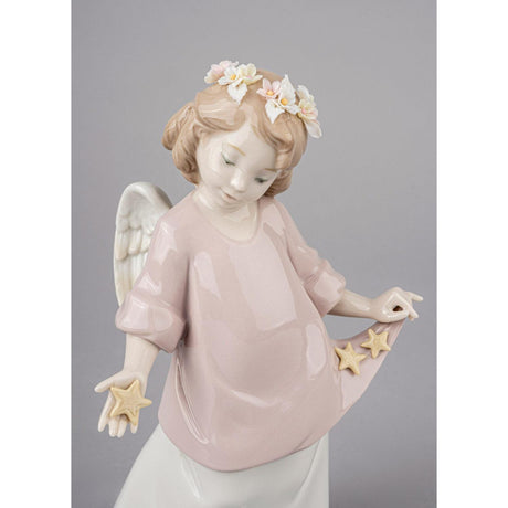 Lladró Figurina Angelo Le Mie Stelle Celestiali 19x12cm Porcellana