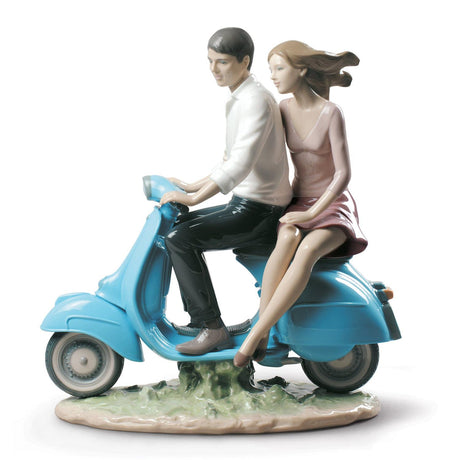 Lladró Figurina Coppia a Spasso con Te 27x27cm Porcellana