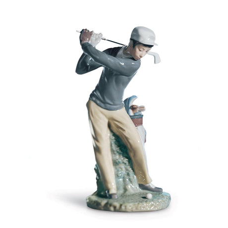 Lladró Figurina Giocatore Golf 27x13cm Porcellana