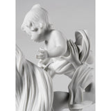 Lladró Figurina Madre Il Mio Bellissimo BebE' Bianco Mate 46x29cm Porcellana