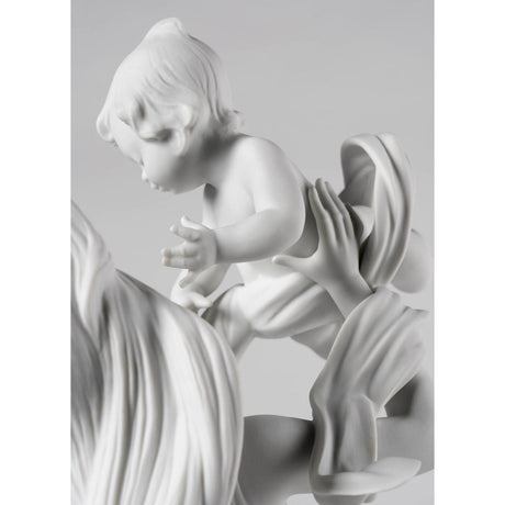 Lladró Figurina Madre Il Mio Bellissimo BebE' Bianco Mate 46x29cm Porcellana