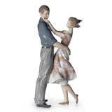 Lladró Figurina Coppia Incontro Felice 30x14cm Porcellana