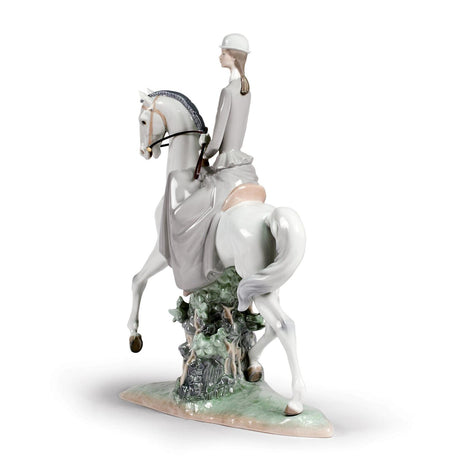 Lladró Figurina Amazzone 45x37cm Porcellana