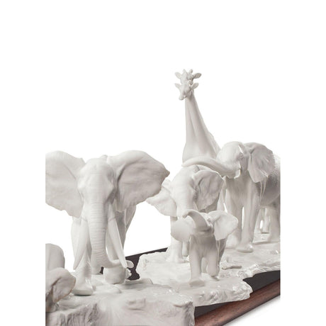 Lladró Scultura Savana Africana Animali Selvatici 29x120cm Porcellana