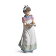 Lladró Figurina Bambina con Torta 20x8cm Porcellana