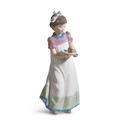 Lladró Figurina Bambina con Torta 20x8cm Porcellana