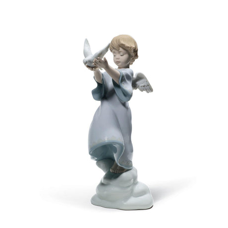 Lladró Figurina Angelo Pace in Terra 26x11cm Porcellana