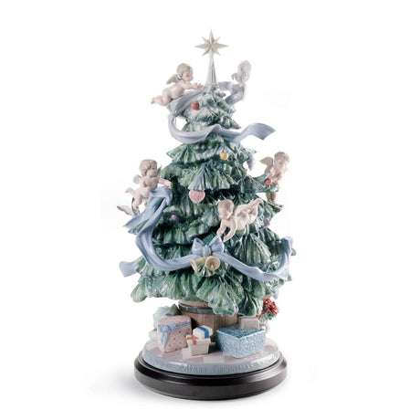 Lladró Scultura Grande Albero di Natale Edizione Limitata 47x26cm Porcellana