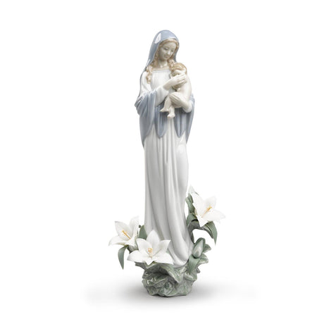 Lladró Figurina Madonna Dei Fiori 33x14cm Porcellana