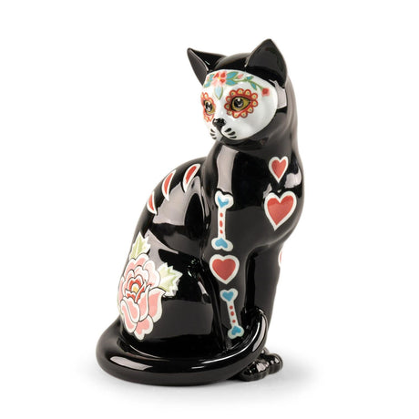 Lladró Figurina Gatto Catrina 31x17cm Porcellana