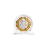 Lladró Piatto Decorativo Dea Lakshmi Lustro Oro 10x10cm Porcellana