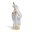 Lladró Figurina Natività Re Baldassarre Lustro Oro 33x15cm Porcellana