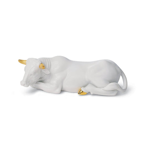 Lladró Figurina Natività Bue Lustro Oro 7x22cm Porcellana