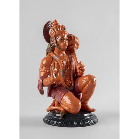 Lladró Figurina Hanuman Arancione 27x15cm Porcellana