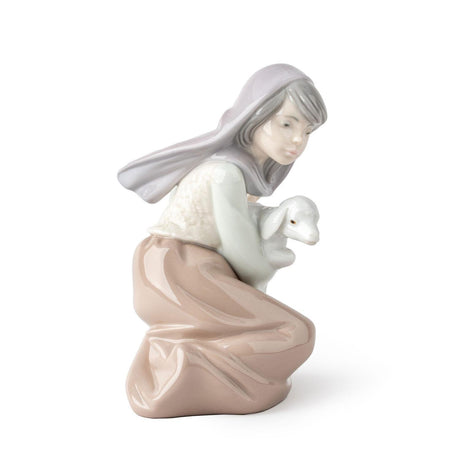 Lladró Figurina Natività Pastorella 14x8cm Porcellana
