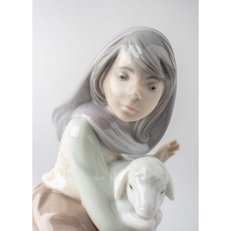 Lladró Figurina Natività Pastorella 14x8cm Porcellana