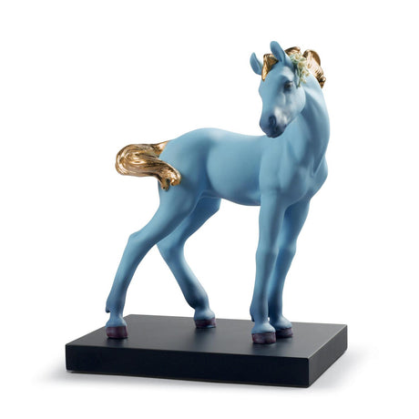 Lladró Figurina Il Cavallo Azzurro Edizione Limitata 23x20cm Porcellana