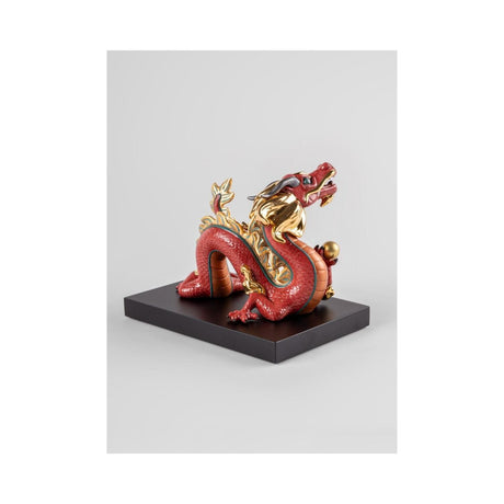 Lladró Scultura Drago Rosso Serie Limitata 16x20cm Porcellana