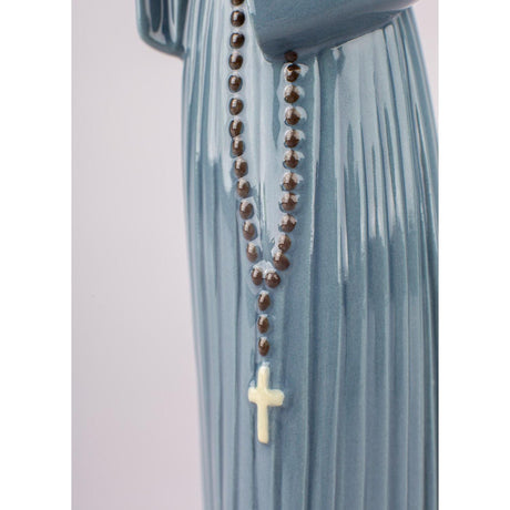 Lladró Figurina Suora Che Legge Azzurra 27x7cm Porcellana