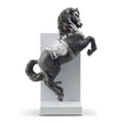 Lladró Figurina Cavallo in Courbette Lustro Argento 33x22cm Porcellana