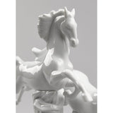 LLADRO' Figurina Cavalli 30x38cm Porcellana