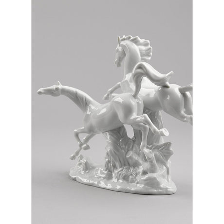Lladró Figurina Cavalli 30x38cm Porcellana