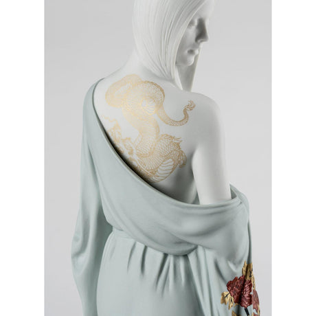Lladró Figura la Ragazza Del Dragone 57x14cm Porcellana