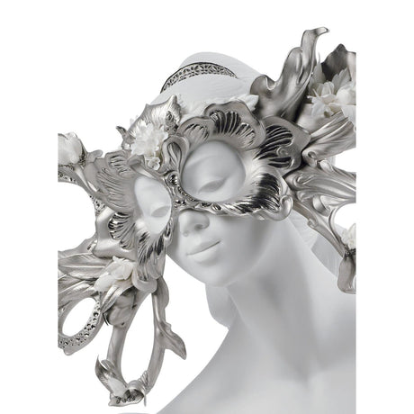 Lladró Scultura Fantasia di Carnevale Edizione Limitata Lustro Argento 45x43cm Porcellana