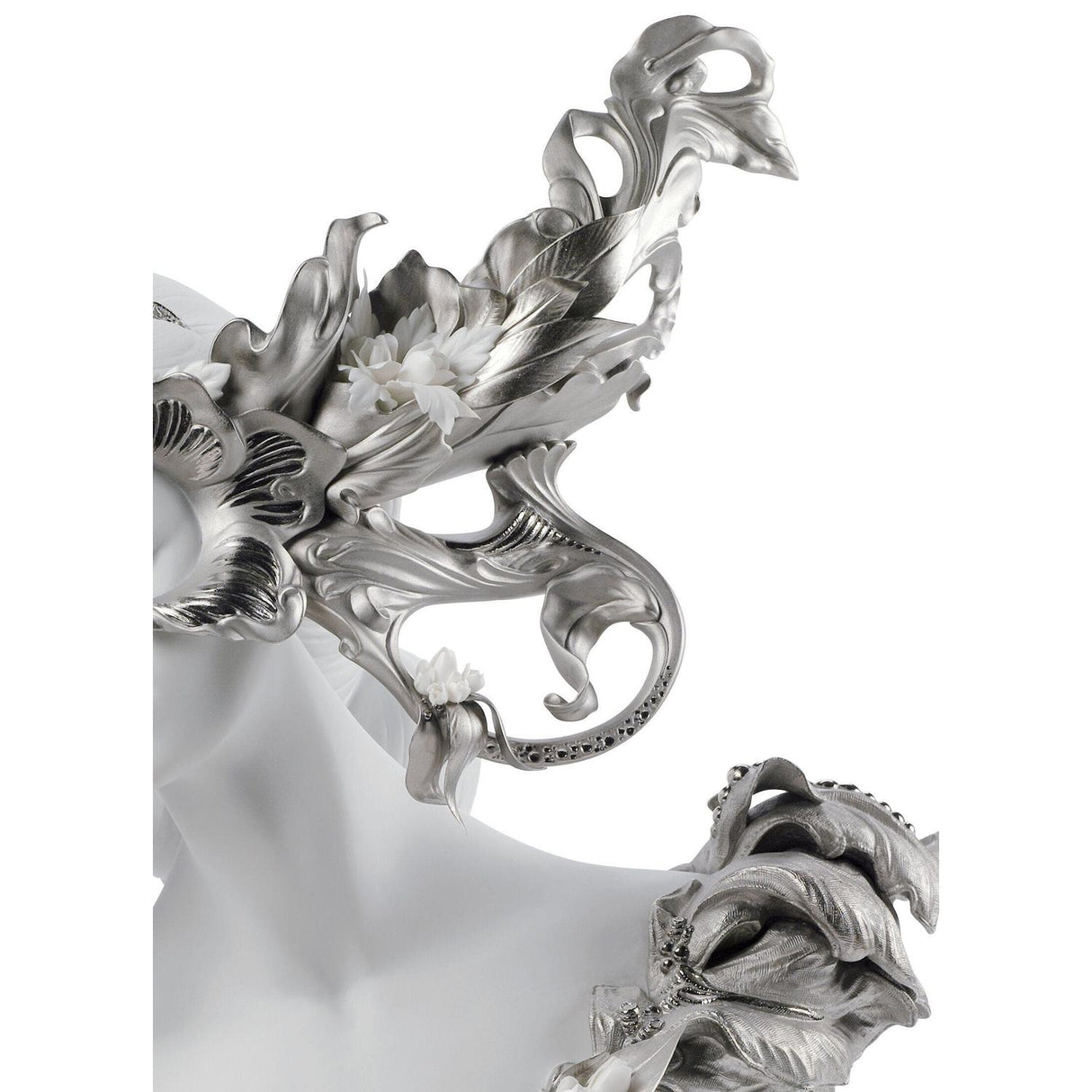 Lladró Scultura Fantasia di Carnevale Edizione Limitata Lustro Argento 45x43cm Porcellana