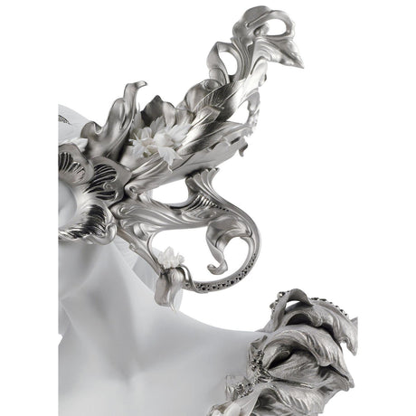 Lladró Scultura Fantasia di Carnevale Edizione Limitata Lustro Argento 45x43cm Porcellana