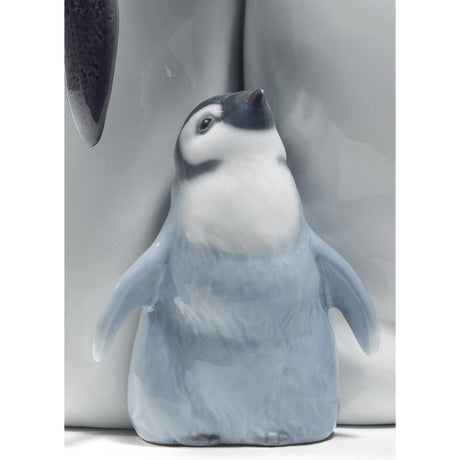Lladró Figurina Famiglia di Pinguini 25x16cm Porcellana