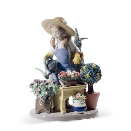 Lladró Figurina Bimba Nel Mio Giardino 25x18cm Porcellana