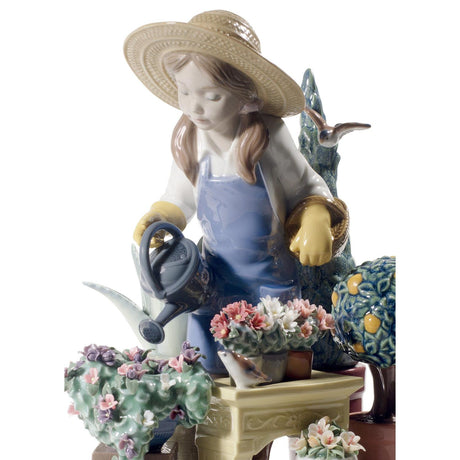 Lladró Figurina Bimba Nel Mio Giardino 25x18cm Porcellana