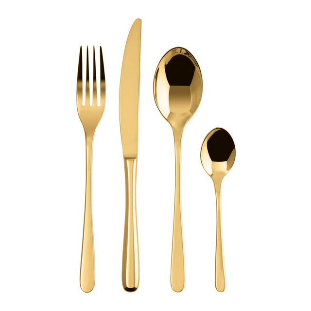 SAMBONET Taste Servizio Tavola Posate Set 24 Pezzi Oro PVD Acciaio Inox