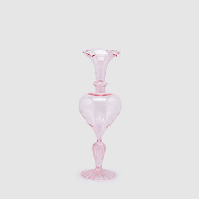 Vaso Monofiore Balze EDG in vetro rosa 29x10 cm design