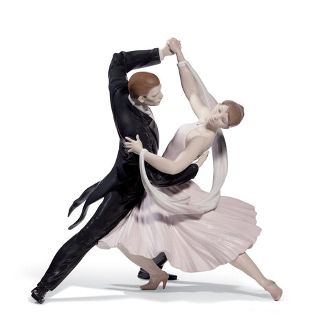 Lladró Figurina Coppia Elegante Foxtrot Edizione Limitata 37x36cm Porcellana
