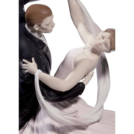 Lladró Figurina Coppia Elegante Foxtrot Edizione Limitata 37x36cm Porcellana
