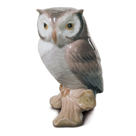 Lladró Figurina Gufo Portafortuna 10x8cm Porcellana