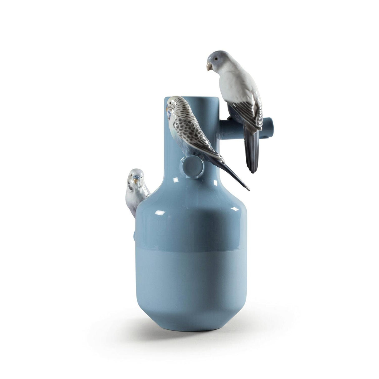 Lladró Vaso Parrot Parade Turchese 41x25cm Porcellana