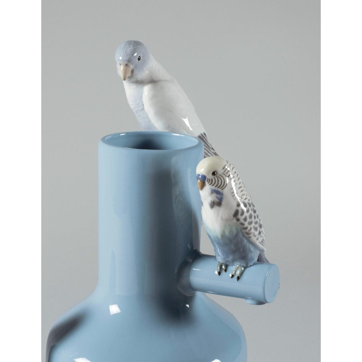 Lladró Vaso Parrot Parade Turchese 41x25cm Porcellana
