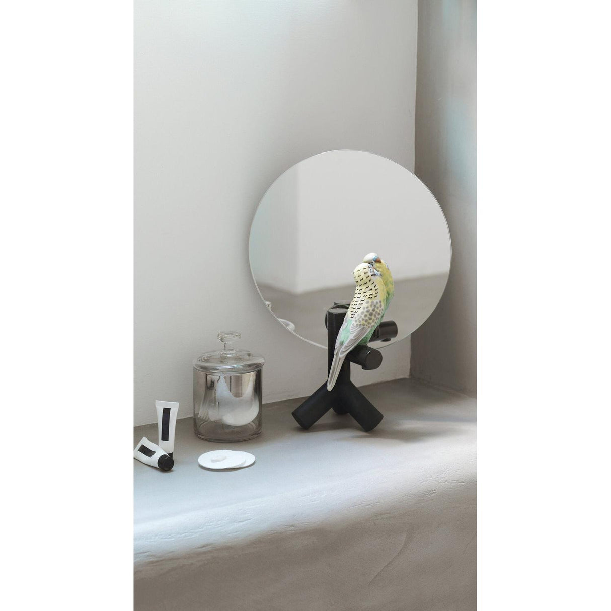 Lladró Specchio Toeletta Parrot Vanity 37x27cm Porcellana