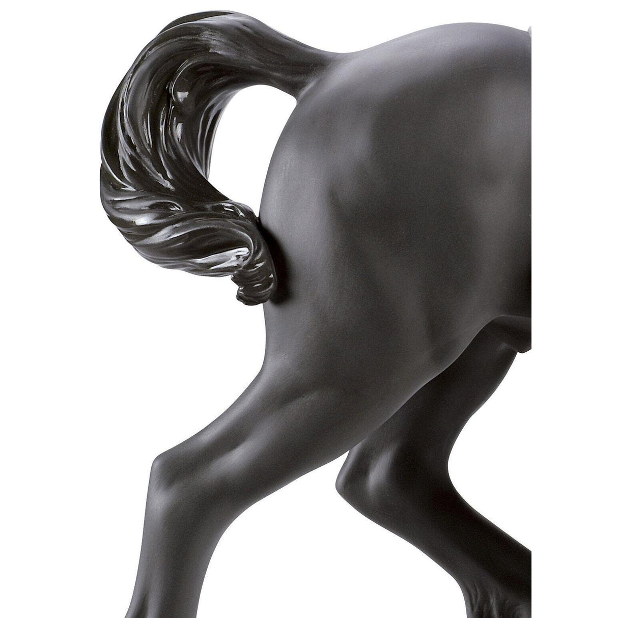 Lladró Scultura Cavallo Cortigiano Lustro Argento 42x40cm Porcellana