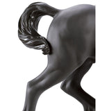 Lladró Scultura Cavallo Cortigiano Lustro Argento 42x40cm Porcellana