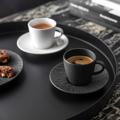 VILLEROY &amp; BOCH Manufacture Rock Piattino per Tazzina Espresso 12cm Nero