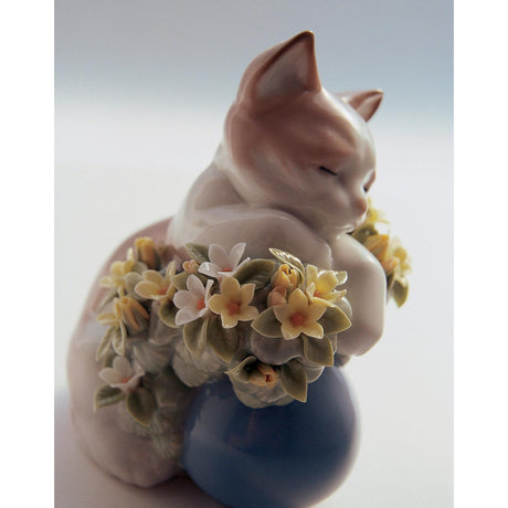 Lladró Figurina Gattino Sognatore 11x10cm Porcellana