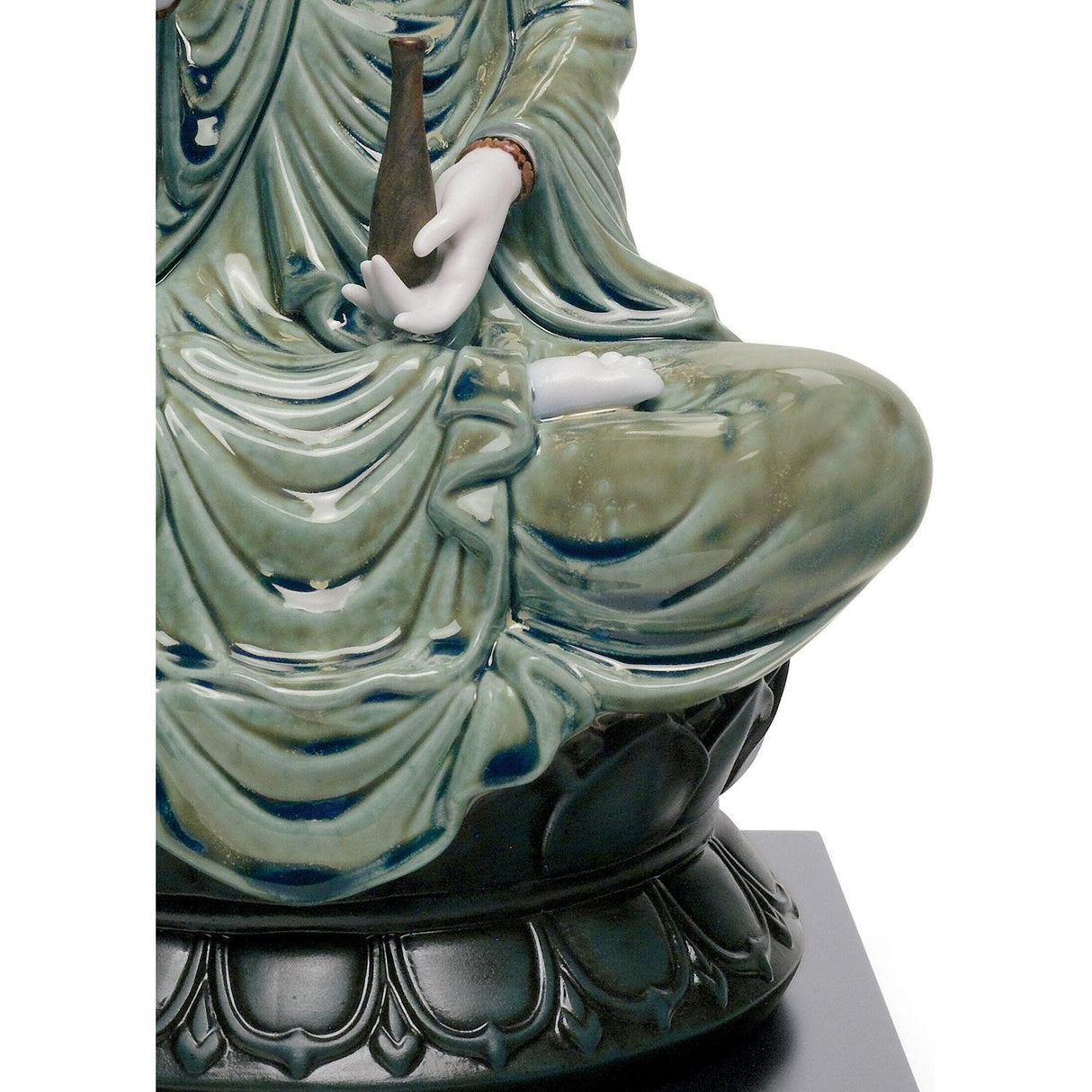 Lladró Figurina Kwan Yin Verde 33x18cm Porcellana