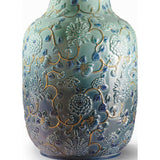 Lladró Vaso Peonie Lustro Oro 42x24cm Porcellana