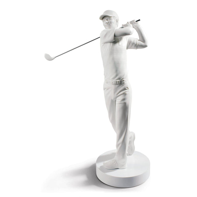 Lladró Figurina Campione di Golf Bianco 54x38cm Porcellana