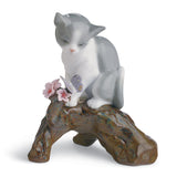 Lladró Figurina Stagione Fiorita Gatto 10x9cm Porcellana